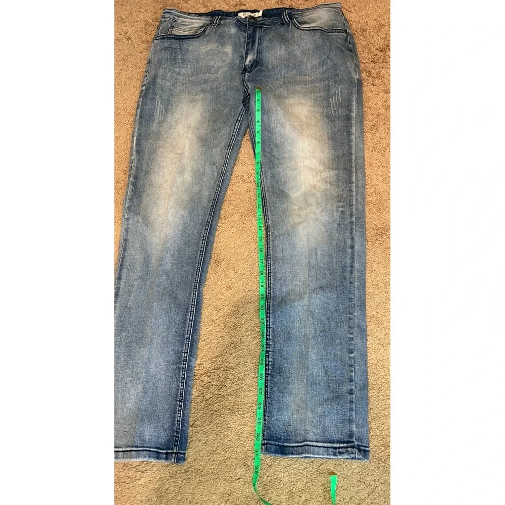 Blue Cult Jeans Men's Size 36 Denim Distressed Mid-Rise tapered Legs Grunge